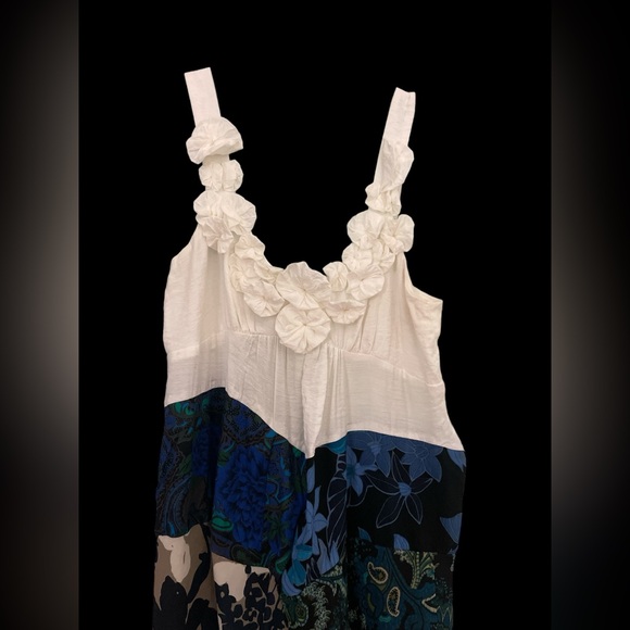 One of a kind reworked Anthropologie F21 floral chiffon yo yo  tunic dress M - Picture 2 of 5